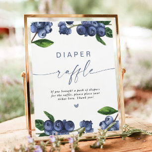 Berry Sweet Baby Blueberry Diaper Raffle Sign
