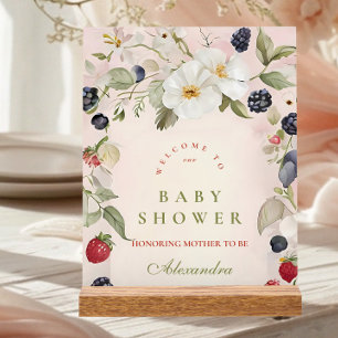  Berry Sweet Baby Shower Acrylic Sign