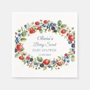 Berry Sweet Baby Shower Blueberry Baby Girl Boy Napkin