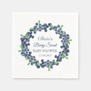 Berry Sweet Baby Shower Blueberry Baby Girl Boy Napkin