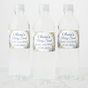 Berry Sweet Baby Shower Blueberry Baby Girl Boy Water Bottle Label