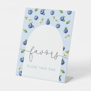 Berry Sweet Baby Shower Blueberry Favours Pedestal Sign