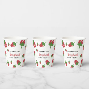 Berry Sweet Baby Shower Cute Strawberry Custom  Paper Cups