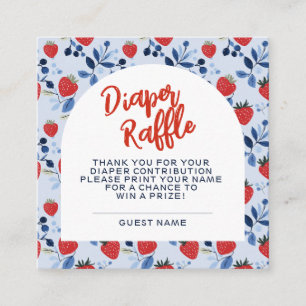 Berry Sweet Baby Shower Diaper Raffle Enclosure Card