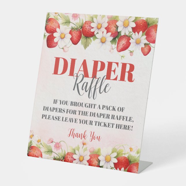 Berry Sweet Baby Shower Diaper Raffle Sign (Front)