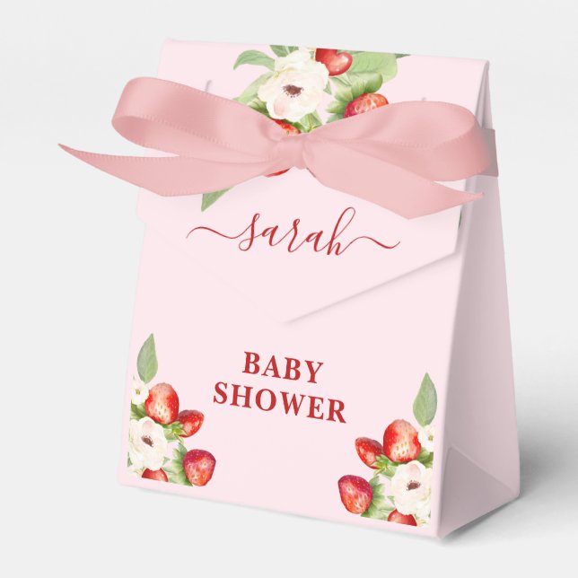 Berry Sweet Baby Shower Favor Box (Front Side)
