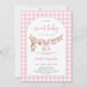 Berry Sweet Baby shower fille invitation