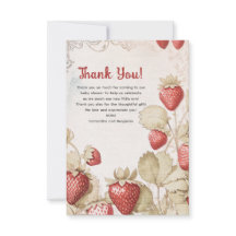 Berry Sweet baby shower Flat Thank You Card