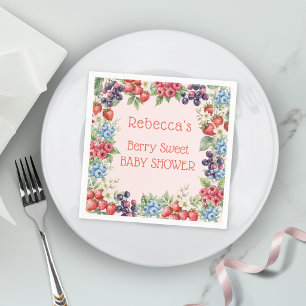 Berry Sweet Baby Shower frame of berries Napkin