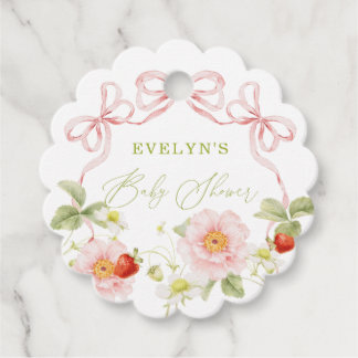 Berry Sweet Baby Shower Gingham Favour Tag