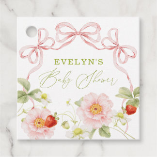 Berry Sweet Baby Shower Gingham Favour Tags