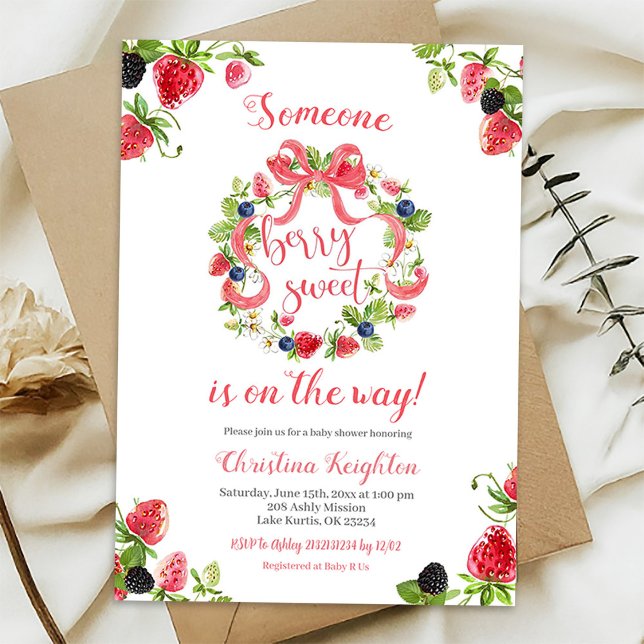Berry Sweet Baby Shower Invitation (Creator Uploaded)