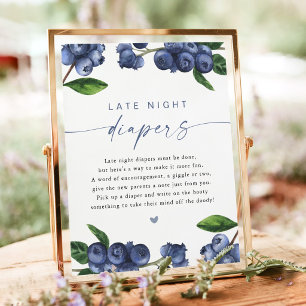 Berry Sweet Baby Shower Late Night Diaper Sign