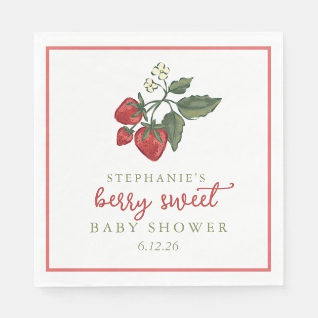 Berry Sweet Baby Shower Napkin (Front)