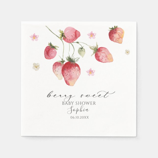 Berry sweet baby shower napkin (Front)