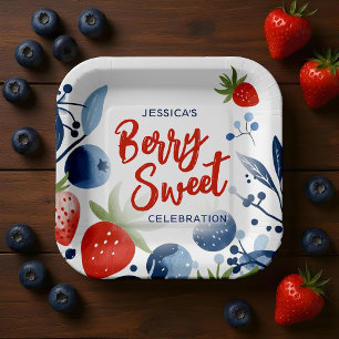 Berry Sweet Baby Shower Paper Plate