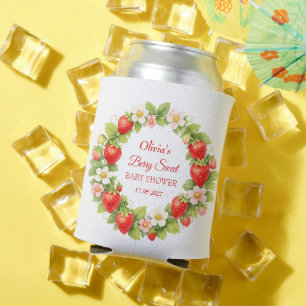 Berry Sweet Baby Shower Strawberry Baby Girl Boy Can Cooler