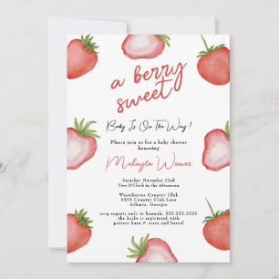 Berry Sweet Baby Shower Strawberry Invitation