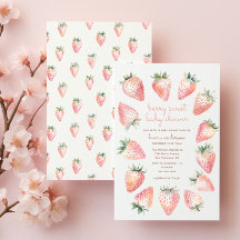 Berry Sweet Baby Shower - Watercolor Strawberries