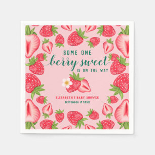 Berry Sweet Baby Strawberry Baby Shower Custom Napkin