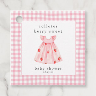 Berry Sweet Baby Strawberry Coquette Bow Favour Tags