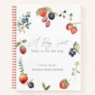 Berry Sweet Berries Girl Baby Shower Notebook