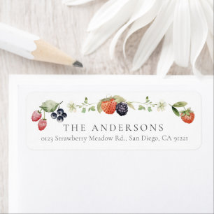 Berry Sweet Berries Watercolor Return Address
