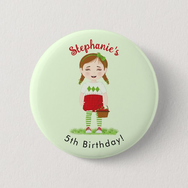 Berry Sweet Birthday 2 Inch Round Button (Front)