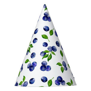 Berry Sweet Birthday Blueberries Watercolor Cute Party Hat