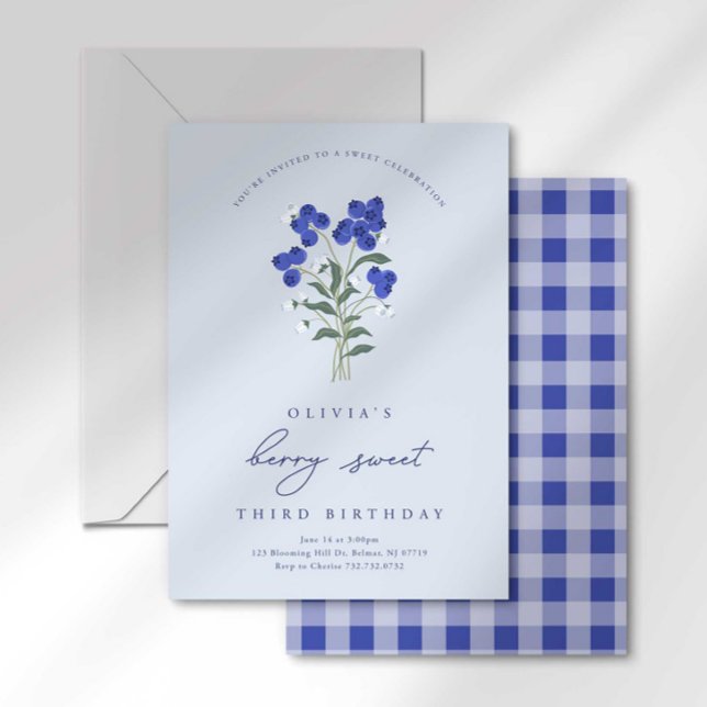 Berry Sweet Birthday Blueberry Invitation (Créateur téléchargé)