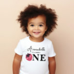 Berry Sweet Birthday Guest of Honour Baby T-Shirt<br><div class="desc">This sweet design includes a fresh ripe strawberry and adorable fonts! See the entire collection for more matching items!</div>