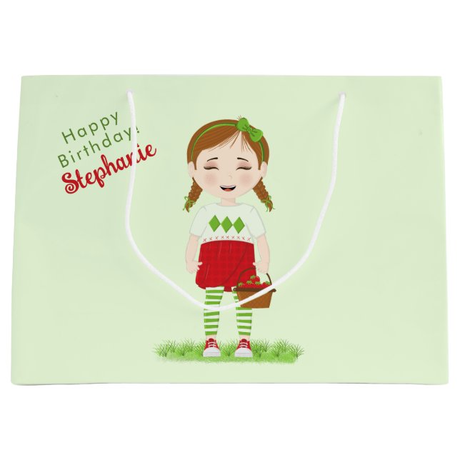 Berry Sweet Birthday  Large Gift Bag (Front)