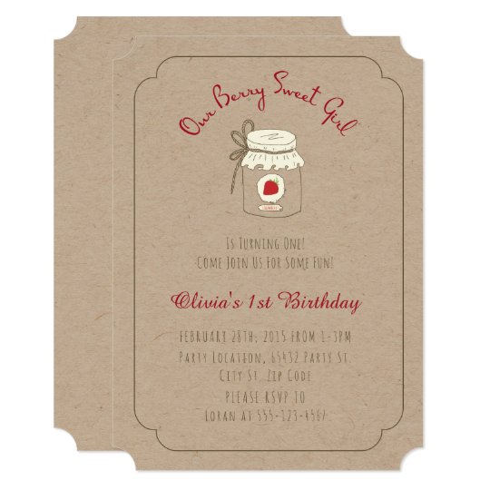 Berry Sweet Birthday Party Invitations