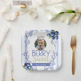 Berry Sweet Birthday Photo Paper Plates