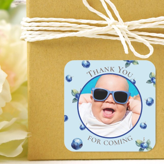 Berry Sweet Birthday Thank You For Coming Photo Square Sticker (Creator Uploaded)