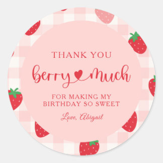 Berry Sweet Birthday Thank You Sticker