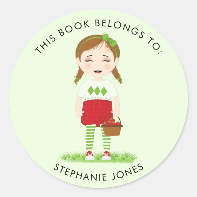 Berry Sweet Birthday This Book Belongs to Classic Round Sticker (Front)