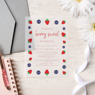 Berry Sweet Birthday Vellum Invitations