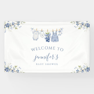 Berry Sweet Blue Berry Baby Shower Welcome Banner