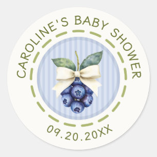 Berry Sweet Blueberry Baby Shower Classic Round Sticker
