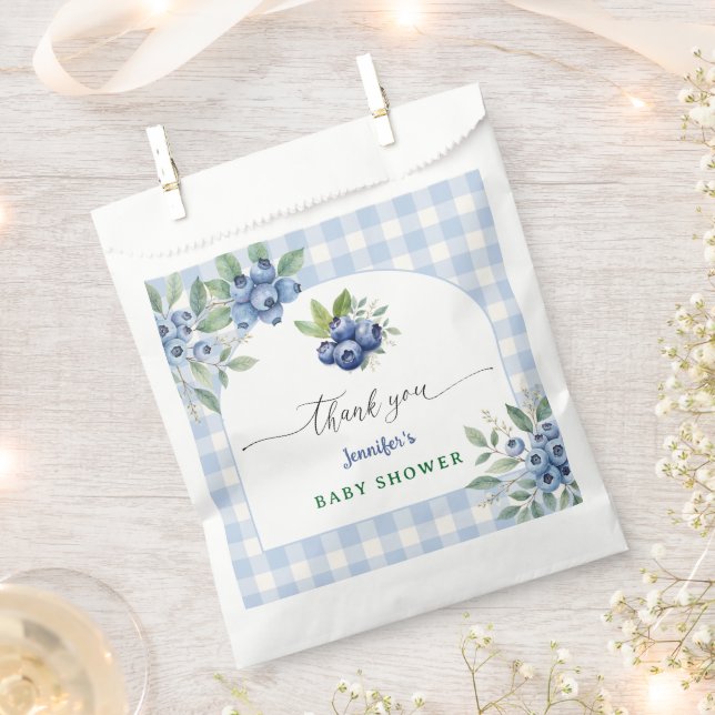 Berry Sweet Blueberry Baby Shower Favour Bag (Clipped)