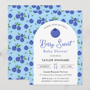Berry Sweet Blueberry Baby Shower Invitation