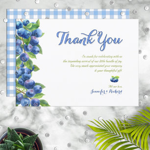 Berry Sweet Blueberry Baby Shower Thank You Card
