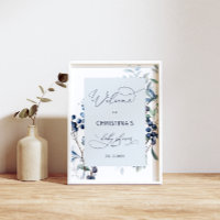 Berry Sweet Blueberry Baby Shower Welcome Poster