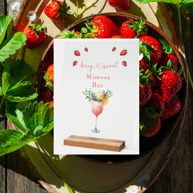  Berry Sweet Blush Acrylic Mimosa Bar Shower Sign (Creator Uploaded)