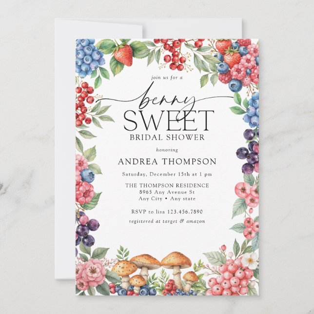 Berry Sweet  Bridal Shower Invitation (Front)