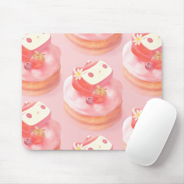 Berry Sweet: Bunny Girl Strawberry Tart Mouse Pad (With Mouse)