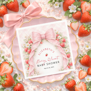 Berry Sweet Coquette Bow Baby Shower Napkin