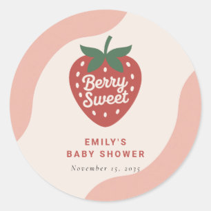 Berry Sweet Cute Baby Shower Classic Round Sticker