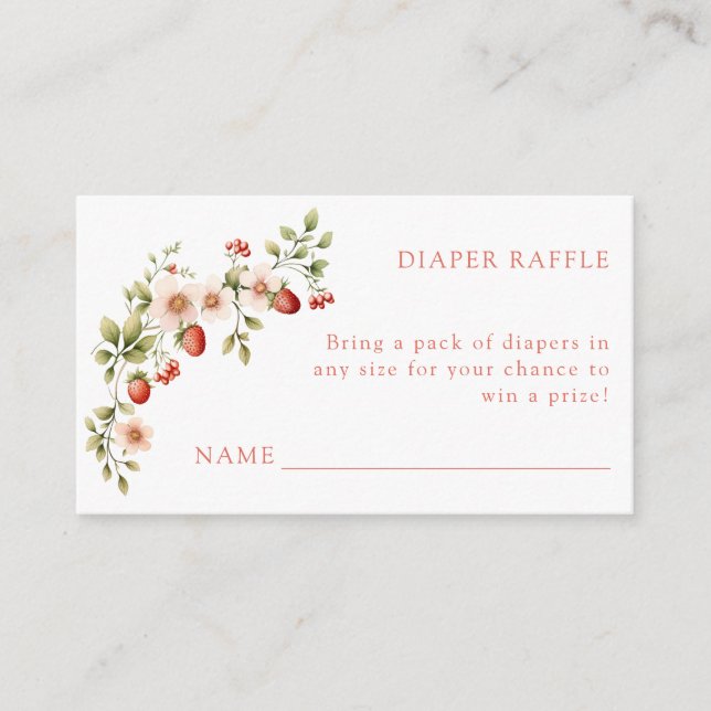 Berry Sweet Diaper Raffle Enclosure Card (Front)